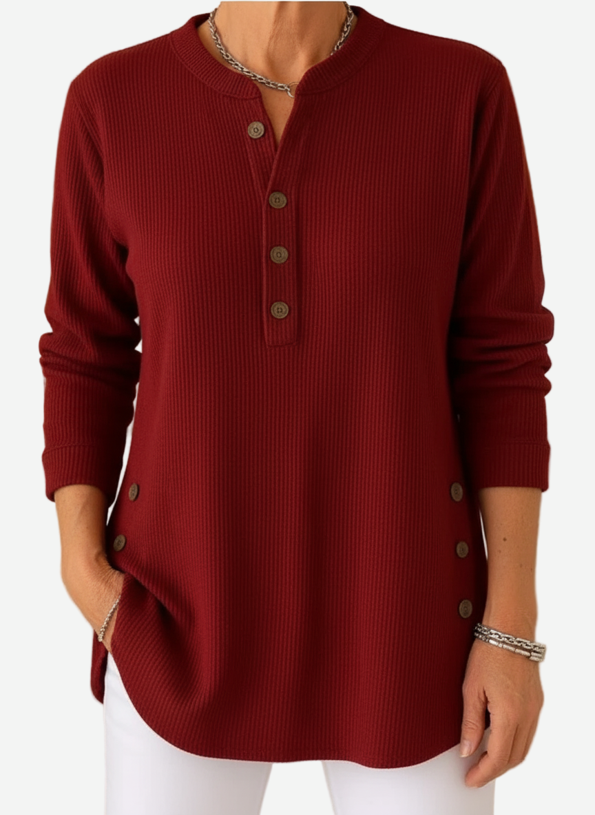 Margaret – Long Sleeve Solid Knit Sweater