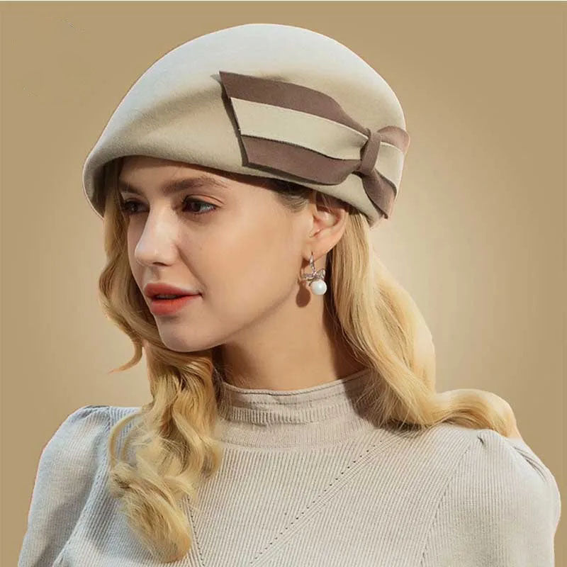 Claudette Wool Bow Beret