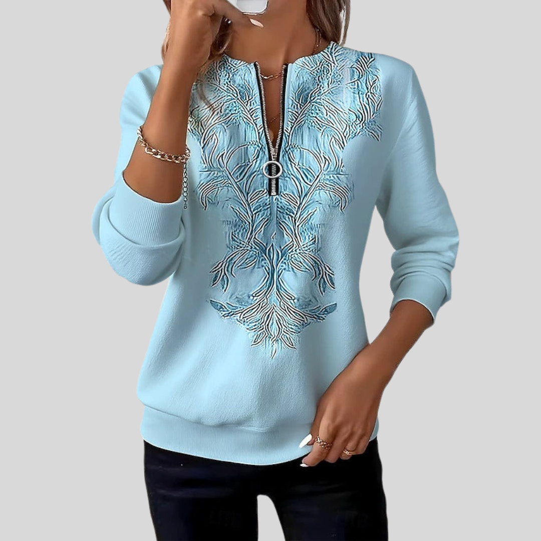 Sarah | Refined Zip-Neck Sweater