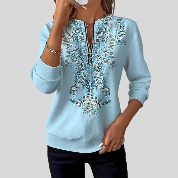 Sarah | Refined Zip-Neck Sweater