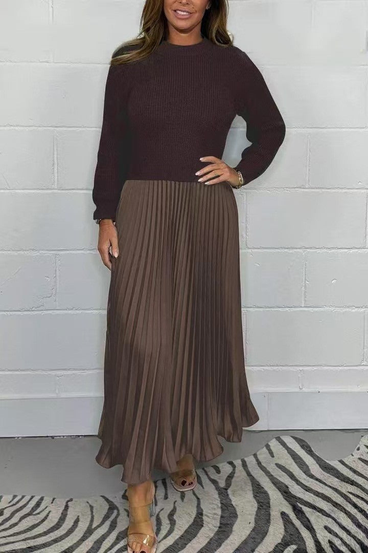 Amber | Maxi Dress with Sweater & Pleated Skirt