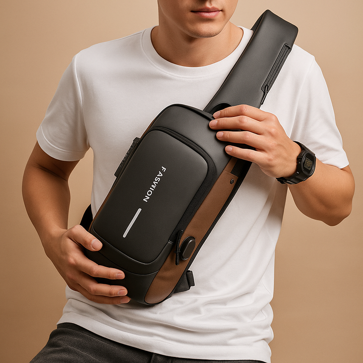 Anti-theft USB crossbody bag | Caleb