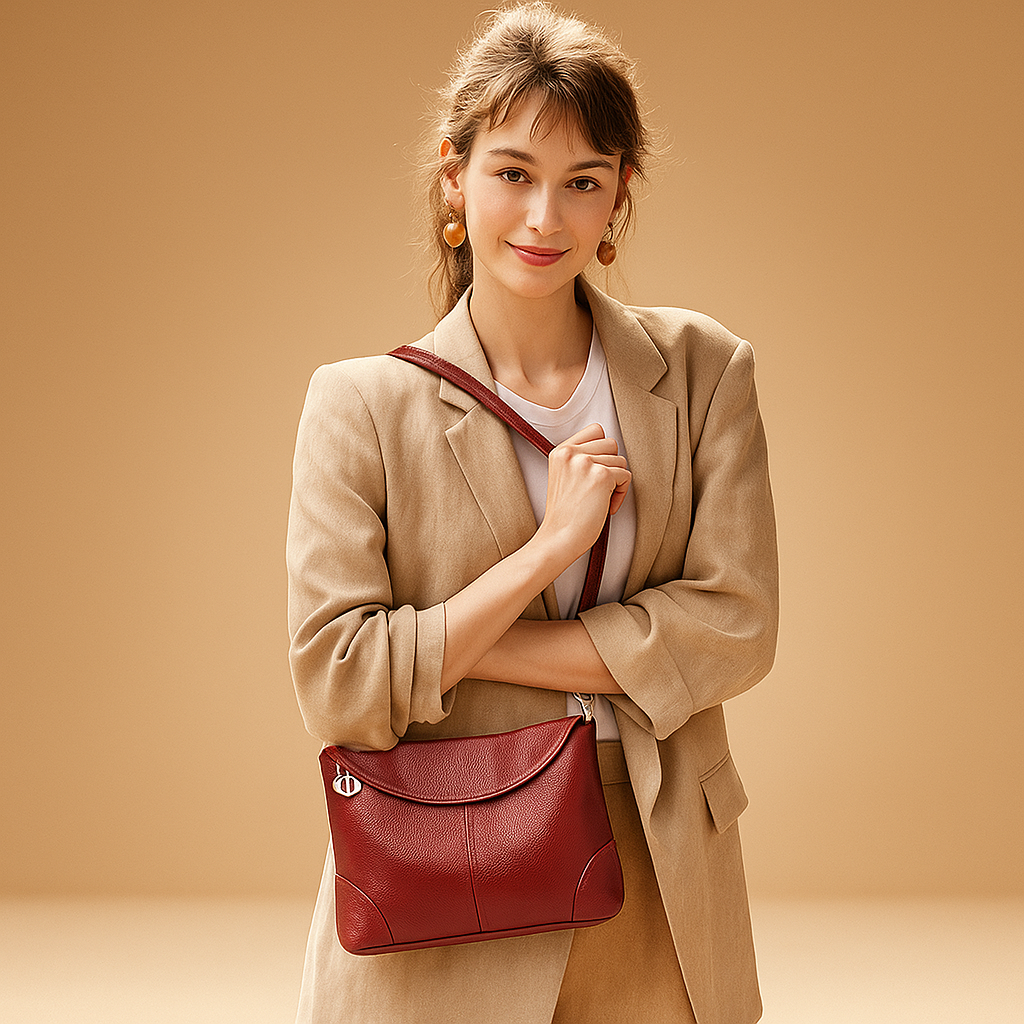 Anti-theft vegan leather crossbody bag for women | Amelia