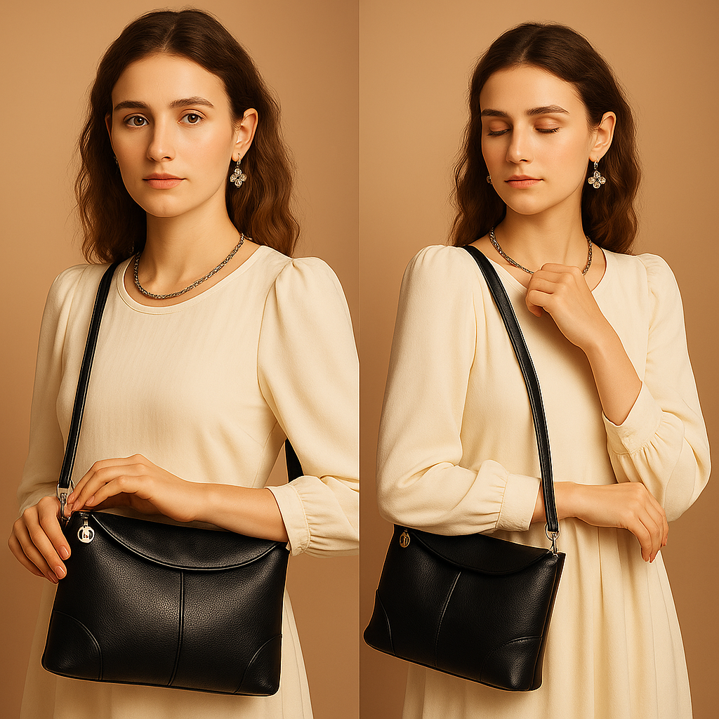 Anti-theft vegan leather crossbody bag for women | Amelia