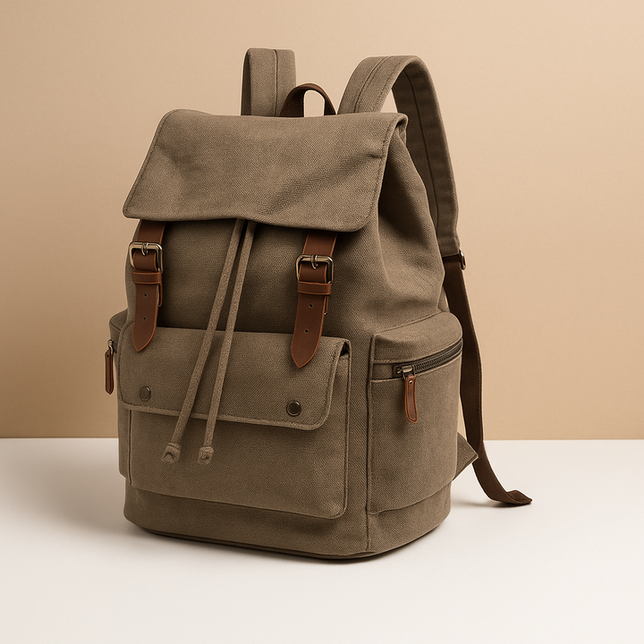 Canvas travel backpack with laptop sleeve for men | Lucas