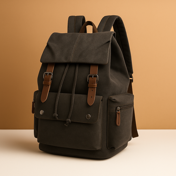 Canvas travel backpack with laptop sleeve for men | Lucas