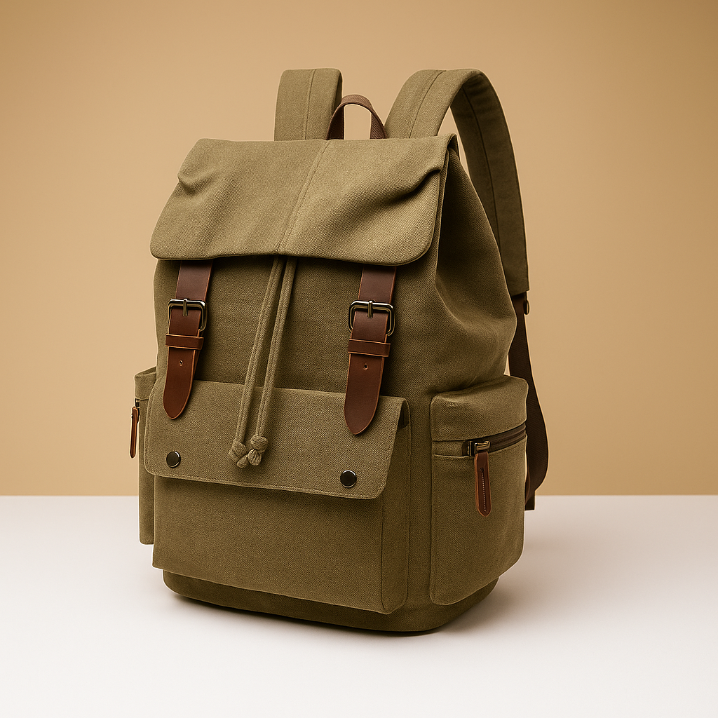 Canvas travel backpack with laptop sleeve for men | Lucas