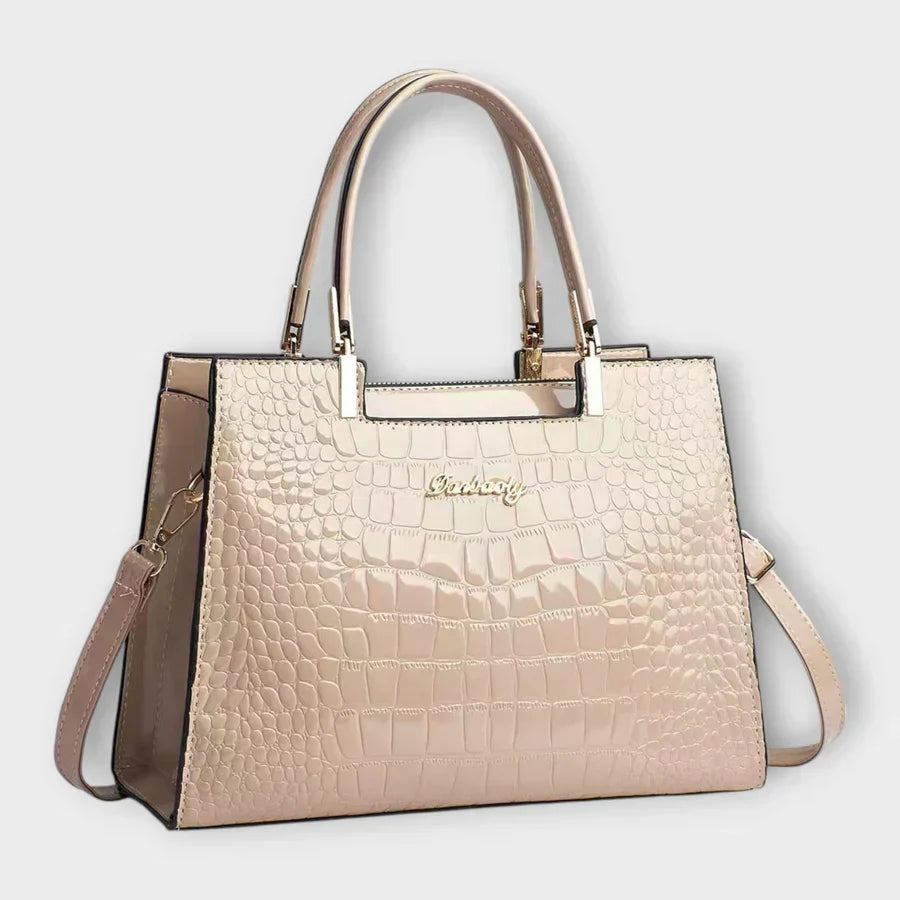 Olivia - Glossy Crocodile Pattern Handbag