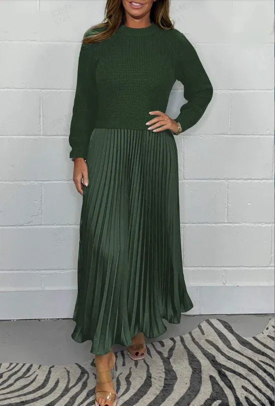 Amber | Maxi Dress with Sweater & Pleated Skirt