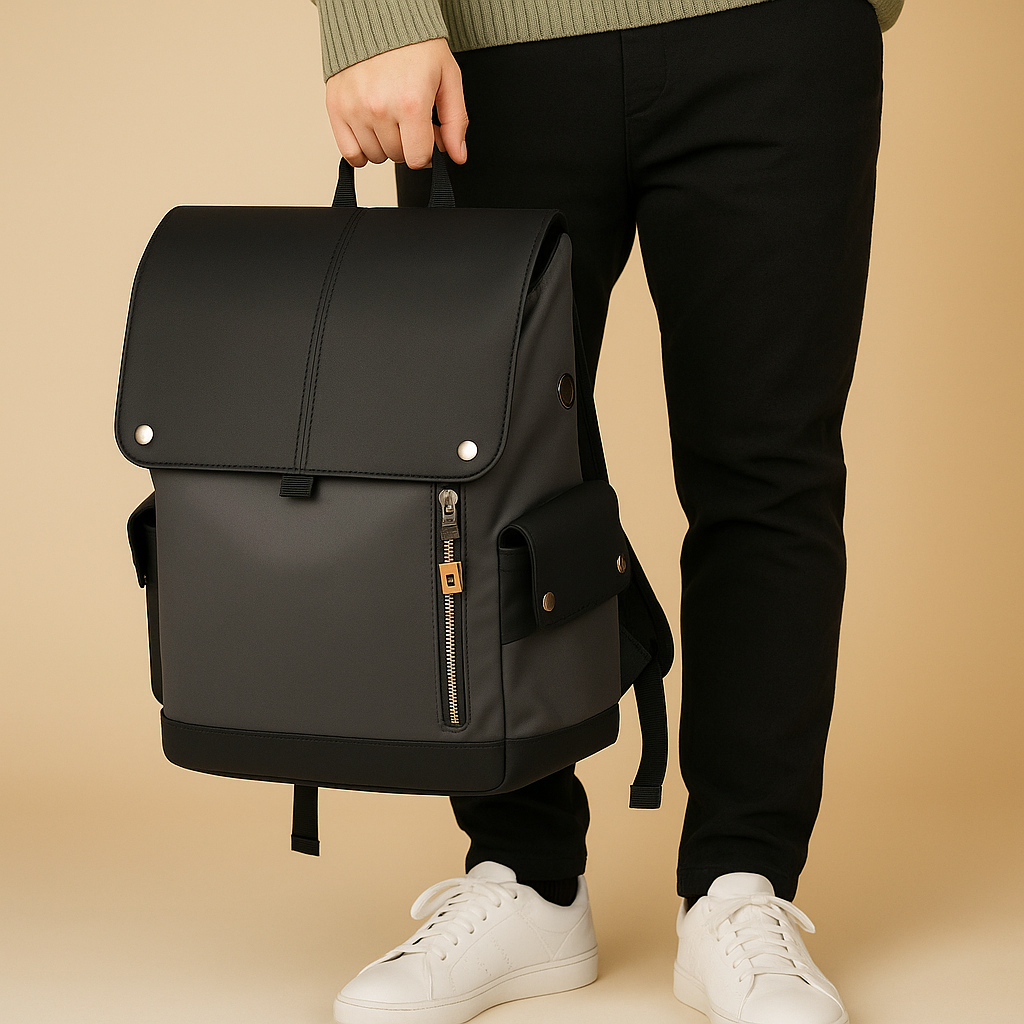 Waterproof leather laptop backpack for men | Maxwell