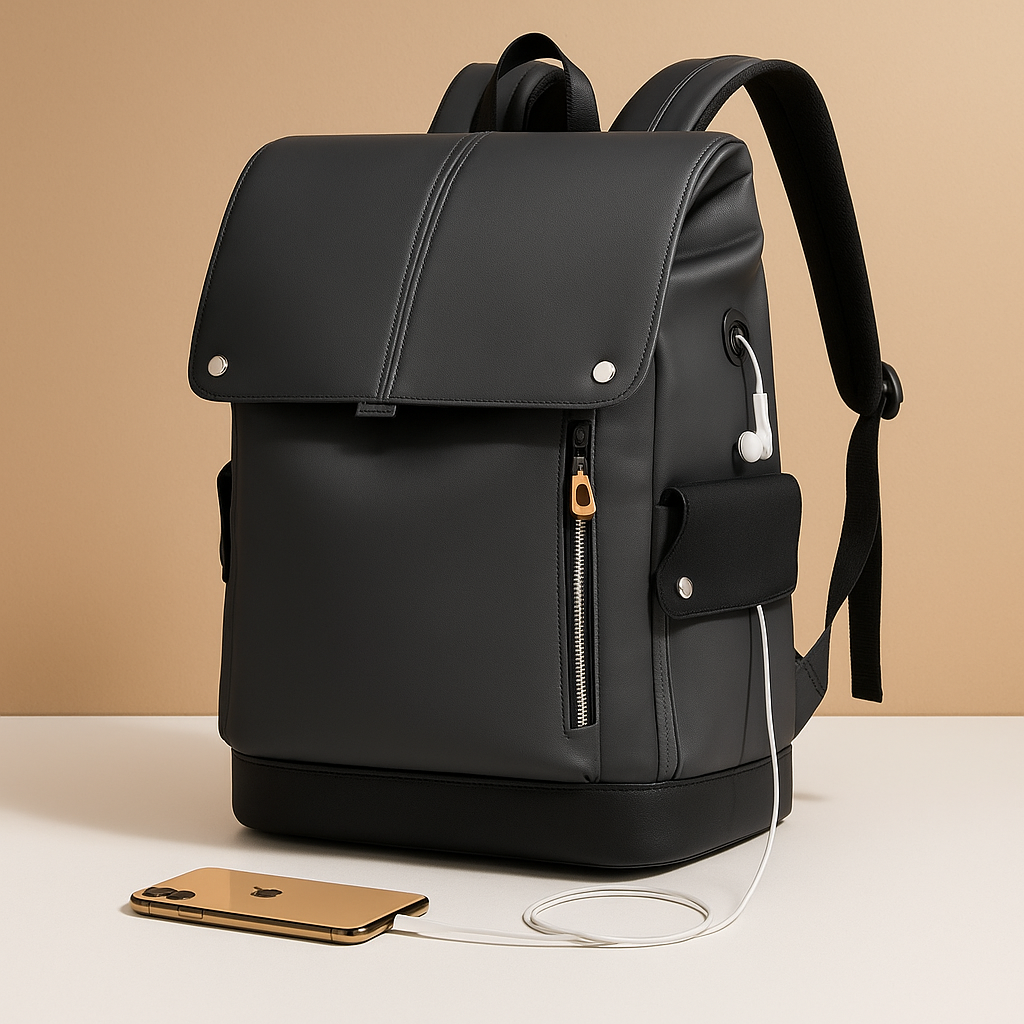 Waterproof leather laptop backpack for men | Maxwell