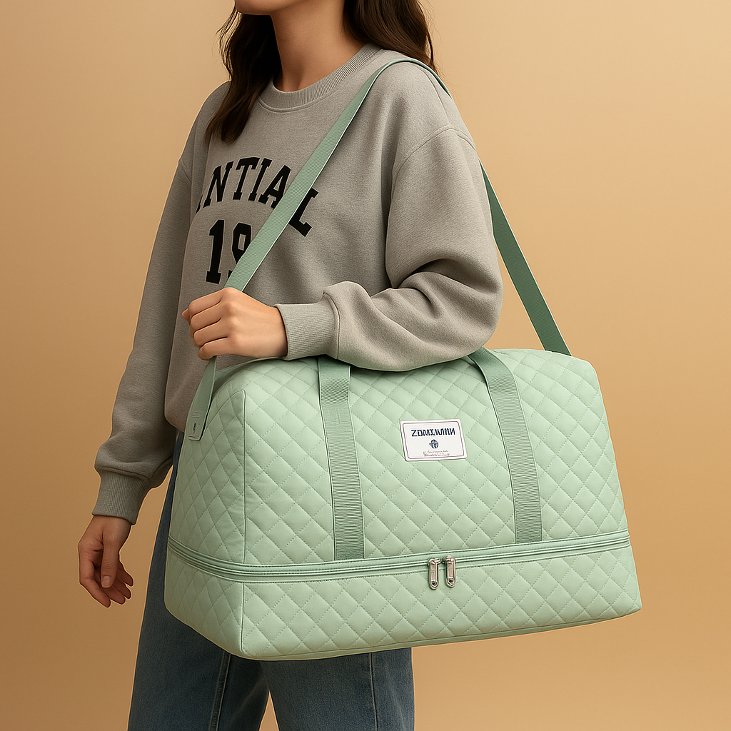 Weekender duffle bag with shoe compartment for women | Florence